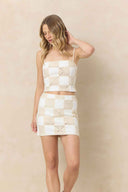 Ivory Crochet Patchwork Skort Set