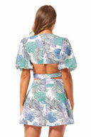 Marian Blue Printed Mini Dress back