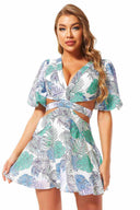 Marian Blue Printed Mini Dress