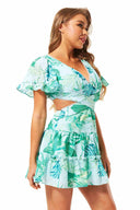 Farrah Green Printed Mini Dress side