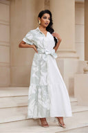 Jeany Light Green Duo Tone Maxi Dress