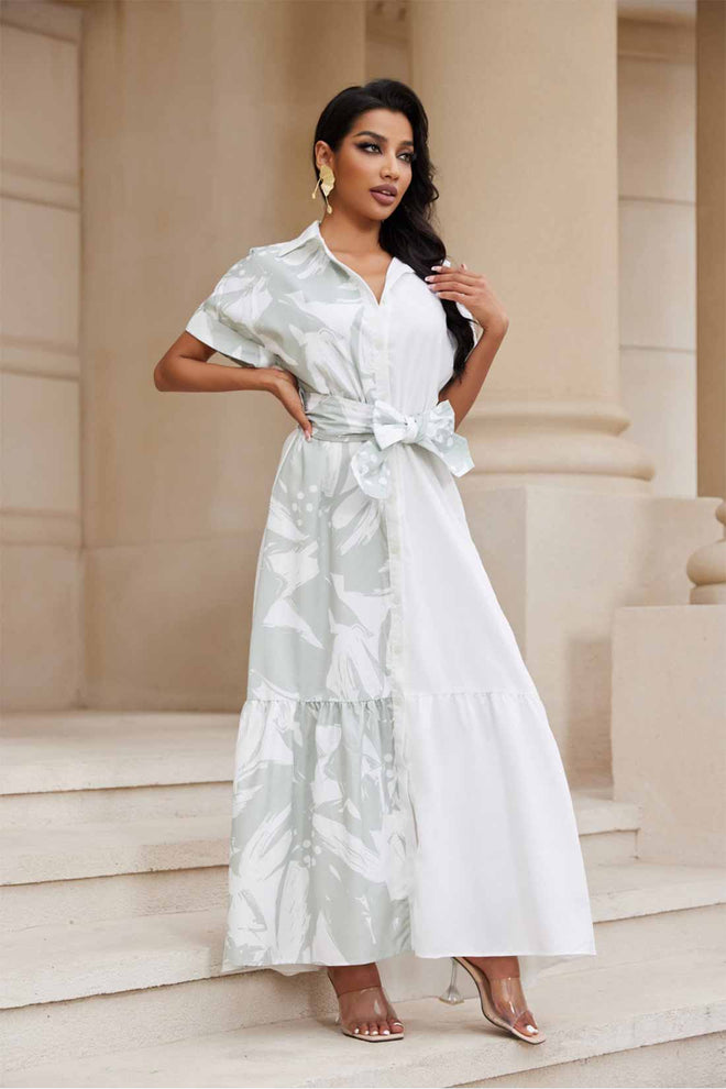 Jeany Light Green Duo Tone Maxi Dress