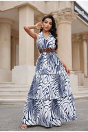 Neri Black Printed Palms Maxi Dress