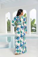 Annie Apricot Printed Long Sleeve Maxi Dress back
