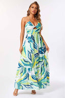 Eve Green Printed Maxi Dress