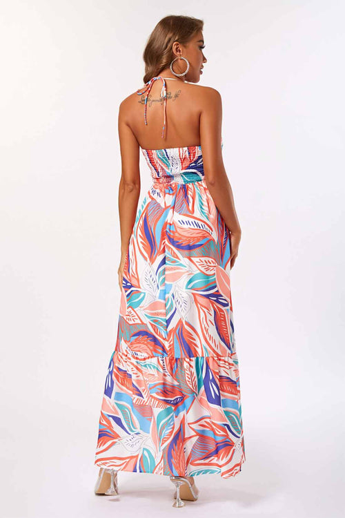 Eve Red Printed Maxi Dress back