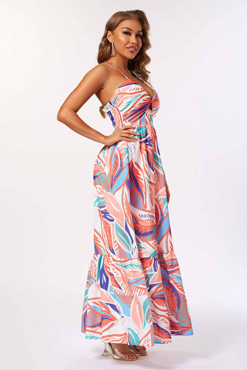 Eve Red Printed Maxi Dress side