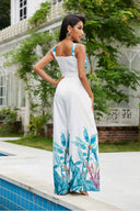 Kate Blue Printed Jumpsuit back