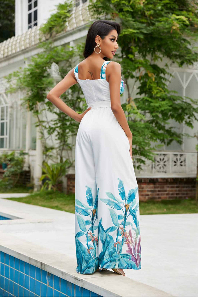 Kate Blue Printed Jumpsuit back
