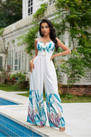 Kate Blue Printed Jumpsuit