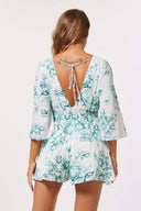 Ava Emerald Printed Romper back