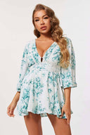 Ava Emerald Printed Romper