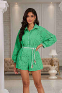 Tatiana Green Eyelet Romper