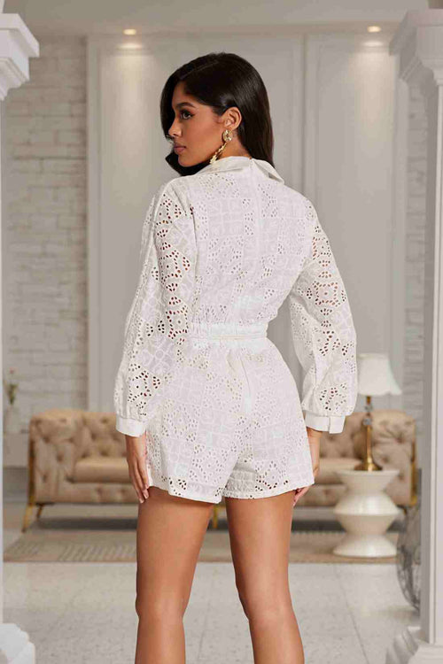 Tatiana White Eyelet Romper back