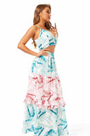 Gala Pink Duo Tone Printed Skirt Set side
