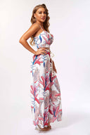 Sofia Red Printed Pants Set side