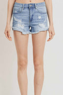 Emily Light Wash Distressed Shorts