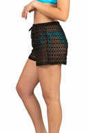 Camy Black Cable Knit Coverup Shorts side