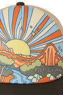 Life is Good Canyon Scene Trucker Hat detail
