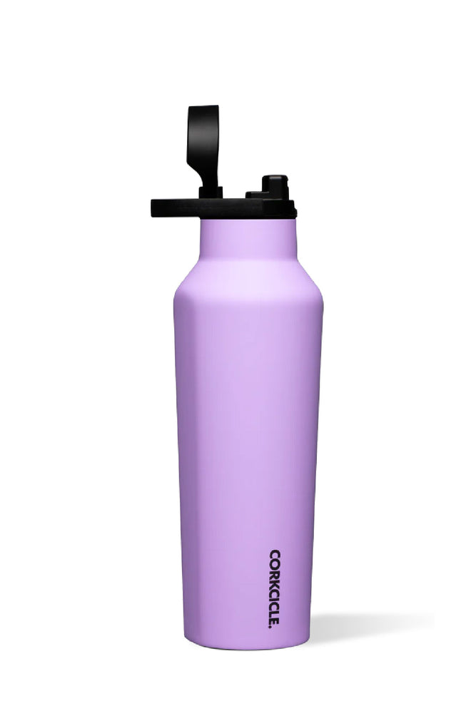 Corkcicle Sun Soaked Lilac 32oz Series A Sport Canteen open