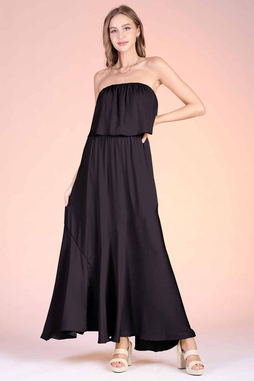 Black Strapless Maxi Dress