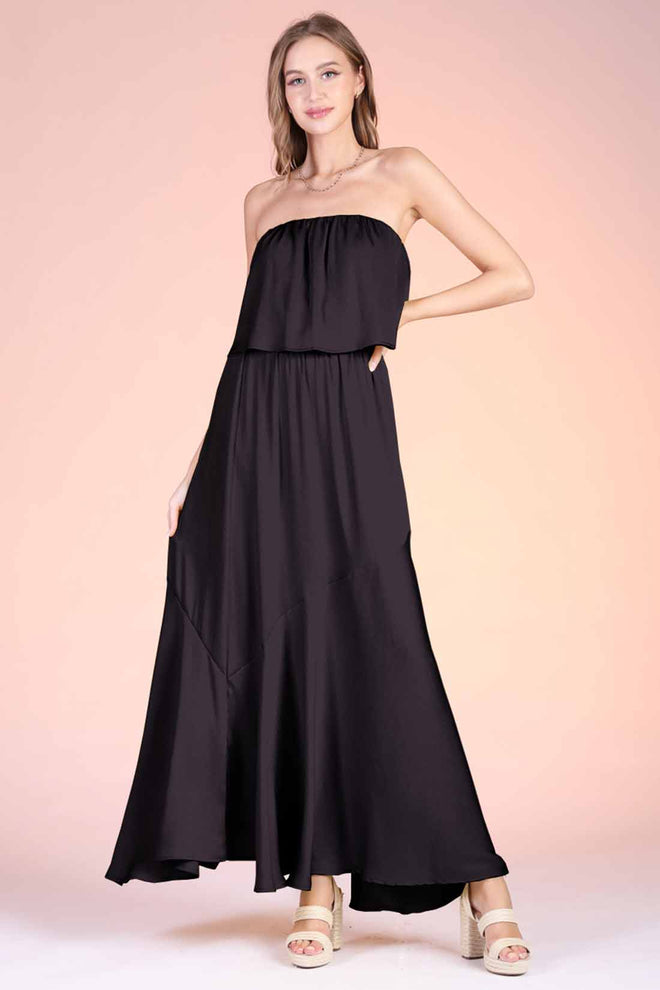 Black Strapless Maxi Dress