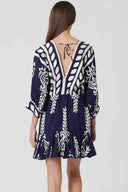 Navy Dolman Mini Dress back