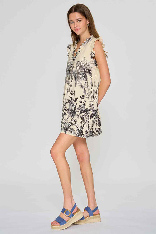 Ivory Black Printed Mini Dress side