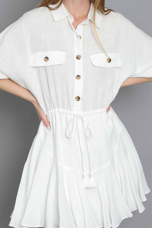 Kira White Mini Dress detail