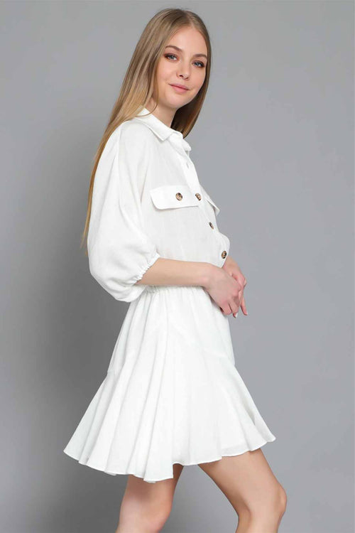 Kira White Mini Dress side