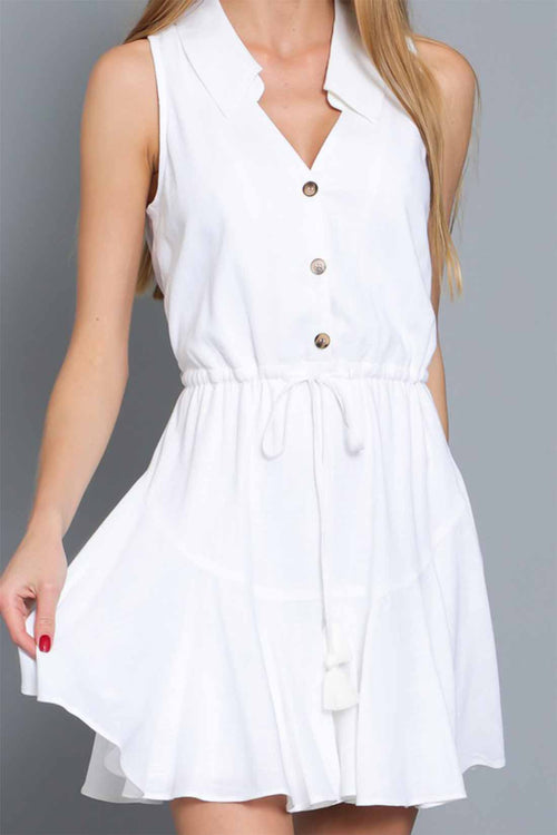 Oriana White Mini Dress detail