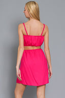Fuchsia Cutout Mini Dress back