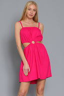 Fuchsia Cutout Mini Dress