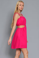 Fuchsia Cutout Mini Dress side