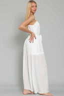 Roma White One Shoulder Maxi Dress side