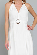 Rita White Halter Maxi Dress detail
