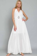 Rita White Halter Maxi Dress