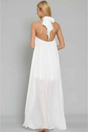 Allie White Halter Maxi Dress back