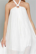 Allie White Halter Maxi Dress detail