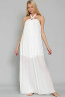 Allie White Halter Maxi Dress