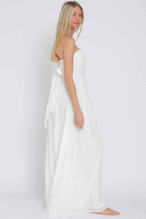 White Tube Maxi Dress side