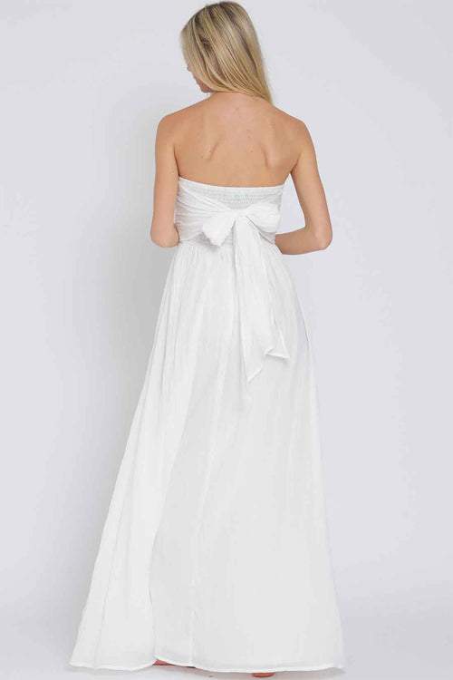 White Tube Maxi Dress back