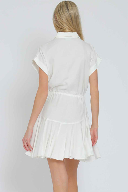White Tie Front Mini Dress back