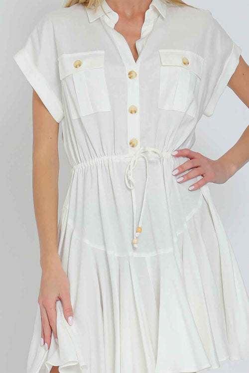 White Tie Front Mini Dress detail