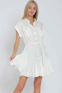 White Tie Front Mini Dress front