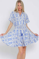 Ivory Blue Mini Dress