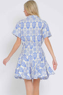 Ivory Blue Mini Dress back