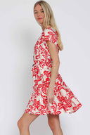 Printed Red Mini Dress side