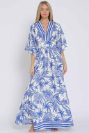 Blue Kimono Maxi Dress