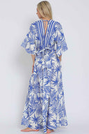 Blue Kimono Maxi Dress back